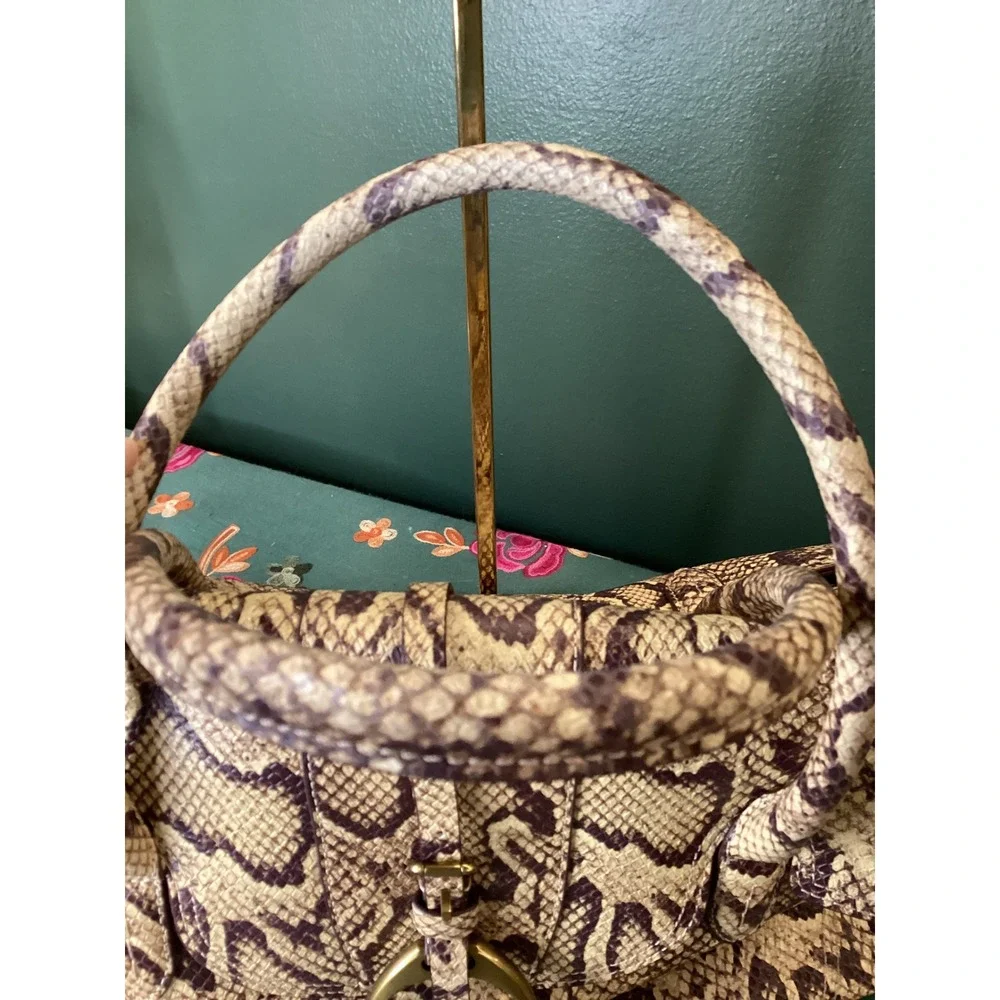 Margot New‎ York Satchel Bag Large Snakeskin Embossed Leather